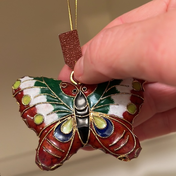 3 Vintage Cloisonné Enameled gold tone metallic Figurine Ornaments, ~3” - Picture 12 of 17